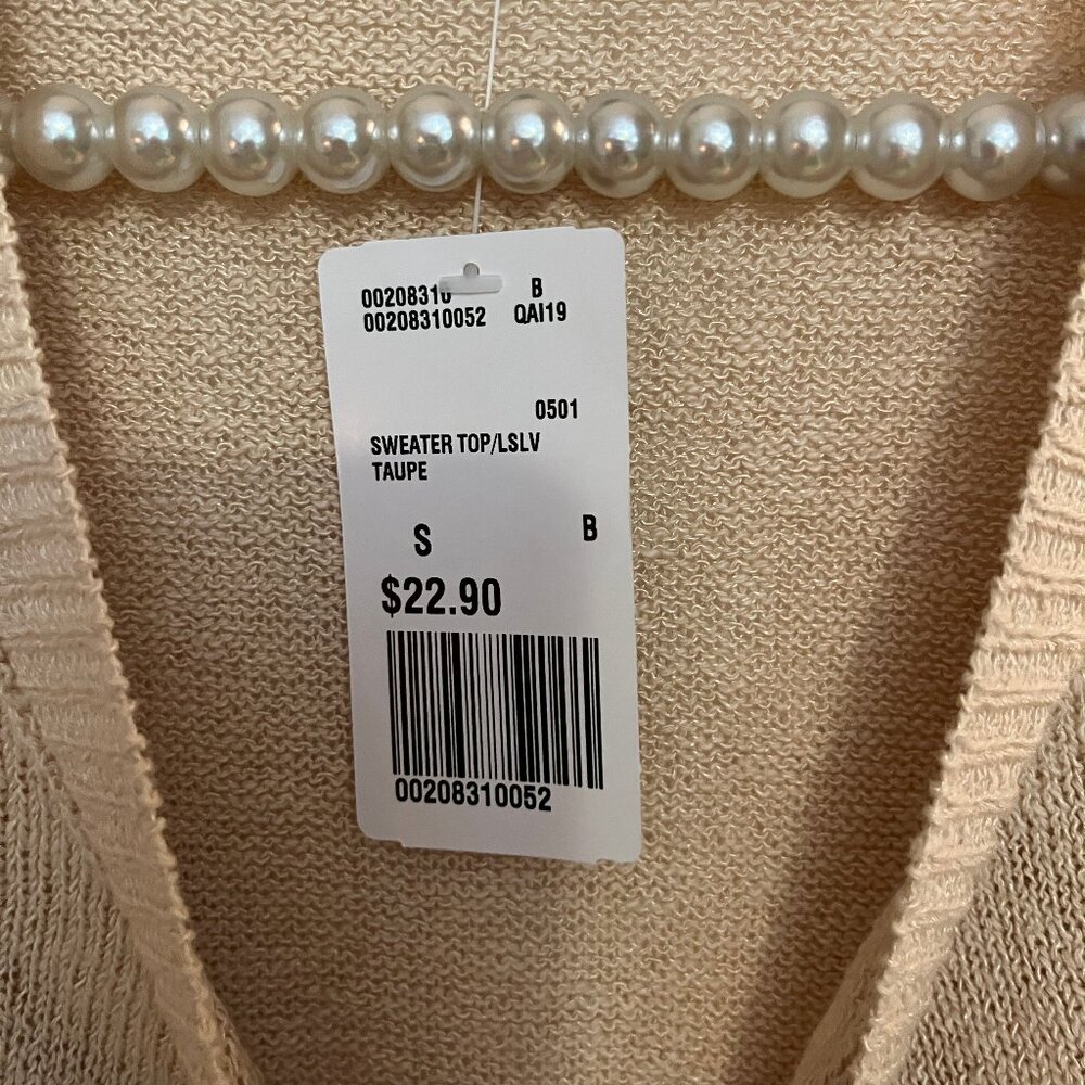 NEW Forever 21 Ladies Peach Crew Neck Long Sleeve Knit Sweater Size S - Picture 3 of 6